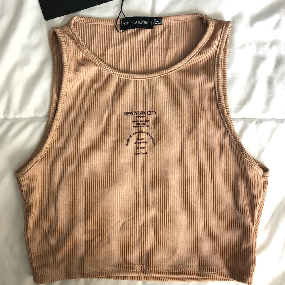 New York print crop top